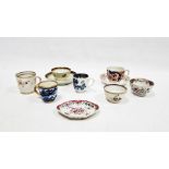Collection of 18th century English porcelain and Chinese export porcelain, including a gluted tea