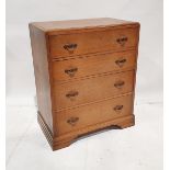 Early to mid 20th century limed oak chest of drawers, with four long graduated drawers, on bracket