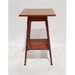 Early 20th century mahogany occasional table of rectangular section, on turned splayed legs, 69cm