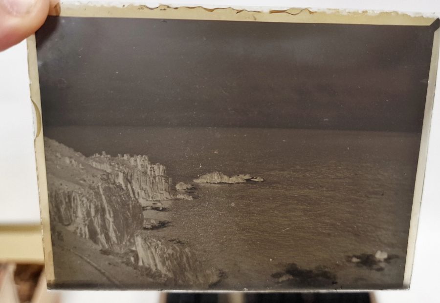 Early 20th century boxed collection of slides of views of bridges, churches and UK landscapes, a - Image 6 of 9