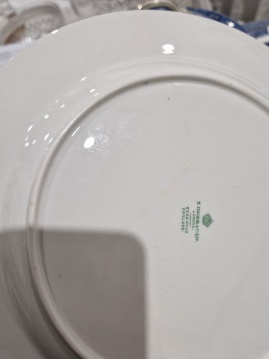 Wedgwood porcelain Willow pattern part dinner service, circa 1890, printed green marks for T Goode & - Image 7 of 20