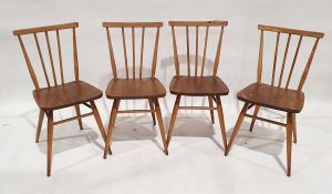 Set of four Ercol beech stickback chairs (4)