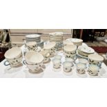 Wedgwood 'Penhurst' pattern part breakfast service with blue sprays of leaves and grasses, in