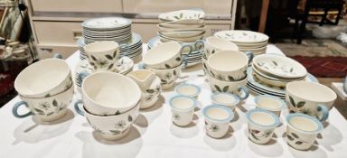 Wedgwood 'Penhurst' pattern part breakfast service with blue sprays of leaves and grasses, in