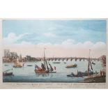 Unattributed  Handcoloured engraving  "A View of Westminster Bridge from Lambeth", 28cm x 43cm
