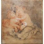 Late 18th/early 19th century school Pencil and sanguine Study of two putti, indistinctly signed