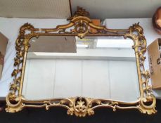 Late 19th century gilt framed rectangular wall mirror with original design drawing "T G Lichfield, 3