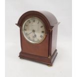 Late 19th/ early 20th century arch-topped mantel clock, the movement stamped JJE England housed in