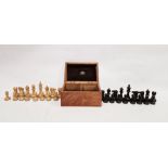 Jacques (London) Staunton-style chess set in hinged wooden box, 20th century, the box applied with