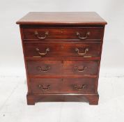 Mahogany hifi cabinet within Georgian-style mahogany chest, with double drawer fall front above a