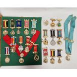 Collection of RAOB (Royal Antediluvian Order of Buffalos) medals including a collection named for