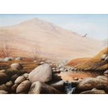 David J Lawrence (Contemporary)  Oil on canvas "Moorland Splendour - The River Tavy", signed lower