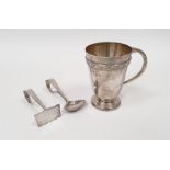 George VI silver christening mug, tapered on a circular base, Birmingham 1937, maker Roberts & Daw