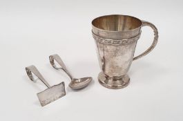 George VI silver christening mug, tapered on a circular base, Birmingham 1937, maker Roberts & Daw