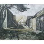 Gillian Stroudley (1925-1992) Etching and aquatint "The Granary", titled, signed and numbered 45/100