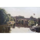 W R Jennings (1927-2005) Oil on canvas "Bewdley Bridge, Worcestershire", signed lower left and dated