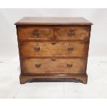 Walnut chest of drawers, two short drawers above two long drawers, on bracket feet Condition