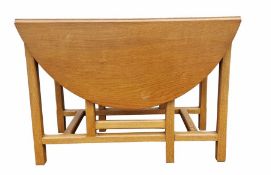 Owen Scrubey Cotswold School Arts & Crafts dining table and chairs viz:- set of six oak square