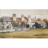 Victorian watercolour Country house, monogrammed and dated '92 lower left Watercolour Country house,