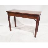 Mahogany side table, with frieze drawer above reeded square legs, 71cm high x 101cm wide x 52cm deep