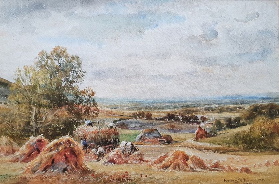 Henry J Kinnaird (1861-1929)  Watercolour  "A Sussex Cornfield", signed lower right, titled lower