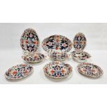 Staffordshire ironstone Imari pattern part-dinner service, circa 1830, impressed F & M marks,