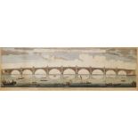 18th century school Handcoloured engraving "A View of Mr Mylne's Elegant Design of a New Bridge,
