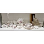 Royal Crown Derby bone china Derby Posies pattern part-dinner and tea service, printed iron-red
