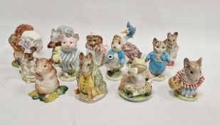 13 Beswick pottery Beatrix Potter characters, printed silver marks, including Mrs Tittlemouse, Peter