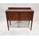 Edwardian inlaid mahogany washstand on square tapering legs