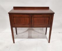 Edwardian inlaid mahogany washstand on square tapering legs