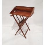 Stained wood magazine stand together with a mahogany butlers tray (2)