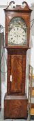 Mid 19th century Scottish eight-day longcase clock by D Duff, Paisley, in ebony strung mahogany