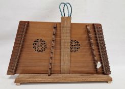 Dulcimer, 38cm x 58cm approx, with a handmade wood stand/carrier