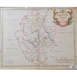 After Robert Morden  Handcoloured map of Bedfordshire and two further maps, one of Wiltshire and one