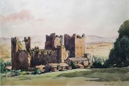 Fred Lawson (1888 - 1968) Watercolour "Bolton Castle", signed lower right, framed and glazed, 37cm x