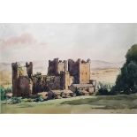 Fred Lawson (1888 - 1968) Watercolour "Bolton Castle", signed lower right, framed and glazed, 37cm x