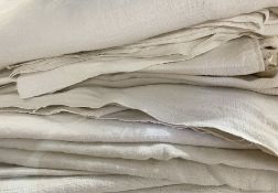 Twelve vintage linen sheets/throws, sizes vary