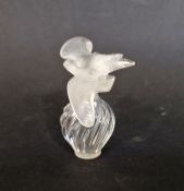 Lalique France Nina Ricci  'L'Air du Temps' scent bottle and stopper, modelled as a pair of doves,