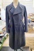 WWII Royal Air Force great coat and RAF cap with badge (2)