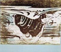Bernard Leach (1887-1979) Lithographic print 'Cornish Coast Tile', artist's proof, signed in