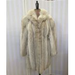 Vintage Blush fox, smokey grey, rolled collar, 2 pockets, UK size S/M,   3/4 length