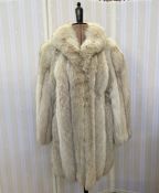 Vintage Blush fox, smokey grey, rolled collar, 2 pockets, UK size S/M,   3/4 length