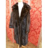 A 'Harrods' ranch mink coat, UK L. Condition ReportSlight wear to the underarms, overall good