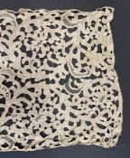 Length of tape lace made from lengths in imitation of Venetian needle lace, possibly Italian late