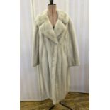 Silver mink couture coat, azurine, with embroidered liningCondition ReportAppears to be in generally