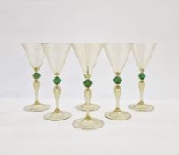 Set of six Venetian wine glasses (6)