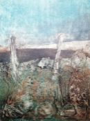 Peter Clough (b.1944) Collagraph 'High Moor', AP original, signed and dated '06 lower right,