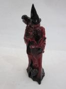 Royal Doulton flambe wizard, 25cm high  Condition ReportSlight loss of shininess to the glaze at the