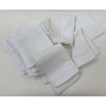 Quantity of Egyptian cotton flat sheets, double and single, fitted sheets, Oxford and Housewife